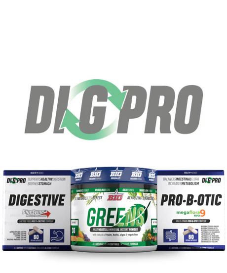 BIG – Pack DI G PRO (Greens (150 g) + Probiotico Megaflora 9 (60 caps) + Digezyme (60 caps))
